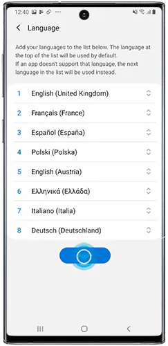 How to change the language on a Galaxy device 6