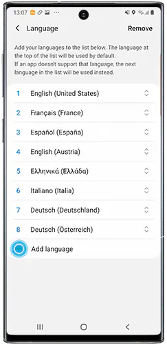 How to change the language on a Galaxy device 7